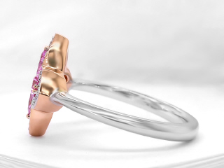 18kt two-tone pink sapphire and diamond ring