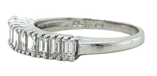 Platinum baguette diamond band