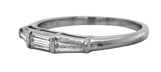 Platinum baguette diamond band