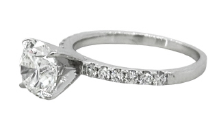 LAB GROWN: Platinum Lab Grown diamond engagement ring. Size 5.75.
