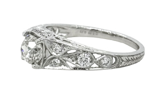 Platinum OMC diamond ring.