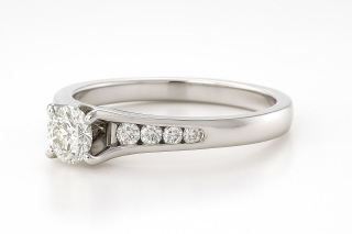 14kt white gold diamond engagement ring.