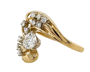 14kt yellow gold diamond cluster ring