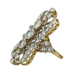 14kt yellow gold diamond antique ring