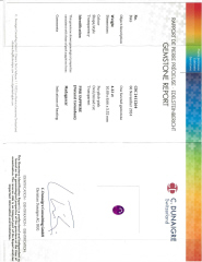 Platinum oval purplish-pink sapphire and diamond ring