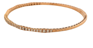 14kt rose gold graduated diamond flex bangle