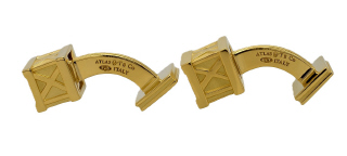 18kt yellow gold roman numerals Atlas Tiffany & co. cufflinks