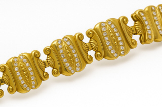 18kt yellow gold Vahe Naltchayan diamond link bracelet