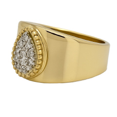 14kt yellow gold wide diamond band