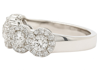 18kt white gold 5 diamond halo band