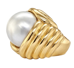 14kt yellow gold pearl ring