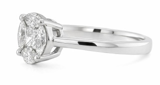 18kt white gold marquise and princess cut diamond ring