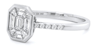 18kt white gold diamond illusion ring