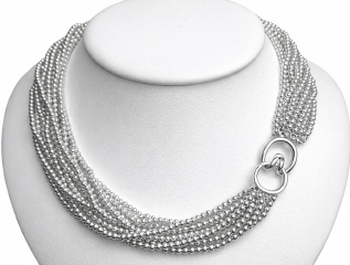 Silver Tiffany & Co. ten strand bead necklace