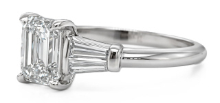 Platinum Emerald Cut Diamond engagement ring.