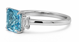 Platinum aqua and diamond ring.