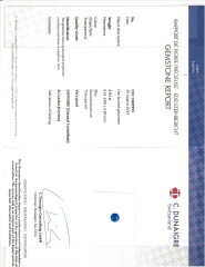 Platinum sapphire and diamond three stone ring