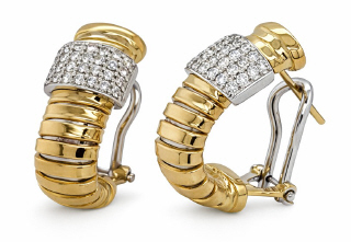 18kt two-tone diamond earrings