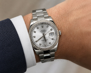 Rolex 41mm Stainless Steet & 18kt white gold Datejust-II Model #116334/serial #WX473798 watch