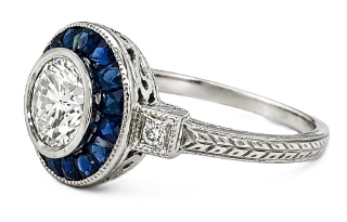 18kt white gold sapphire and diamond ring