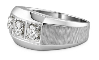 14kt white gold gents diamond ring