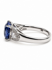 18kt white gold sapphire and diamond ring.