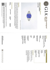 18kt white gold sapphire and diamond ring.