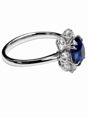 18kt white gold sapphire and diamond ring.