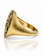 18kt yellow gold Alex Sepkes style diamond fashion ring.