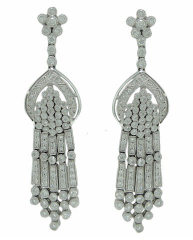 Platinum diamond dangle earrings