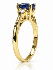 14kt yellow gold sapphire and diamond ring.