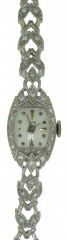 14kt white gold ladies diamond watch