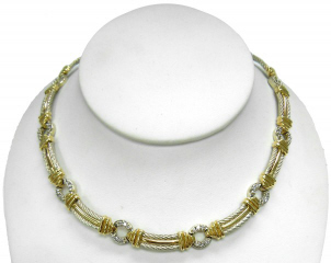 14kt two tone diamond necklace