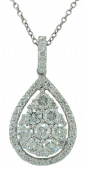 18kt white gold diamond pendant with chain