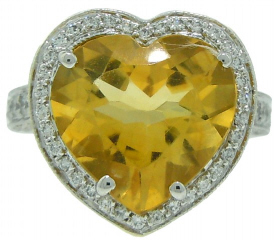 18kt yg & wg Citrine & Yel Saph & Dia. ring