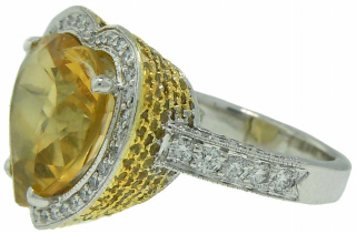 18kt yg & wg Citrine & Yel Saph & Dia. ring