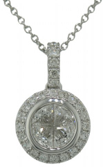 18kt white gold diamond pendant with chain