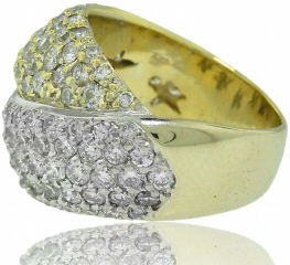 18kt yellow & white gold diamond ring (Kirk Kara)