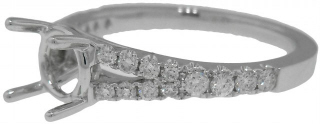 18kt white gold diamond semi-mount