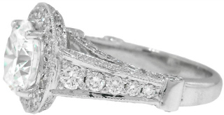 18kt white gold diamond semi mount (CZ Center)