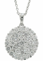 18kt white gold diamond pendant with chain