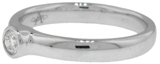 18kt white gold bezel set diamond ring