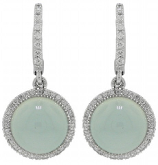 18kt white gold chalcedony and diamond earrings