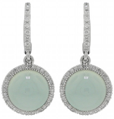 18kt white gold chalcedony and diamond earrings