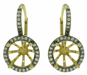 18kt yellow gold hanging diamond martini earring semi-mounts