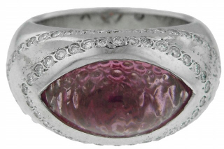 18kt white gold tourmaline and diamond ring