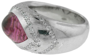 18kt white gold tourmaline and diamond ring