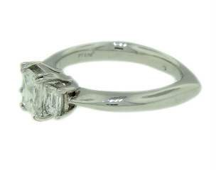 Platinum 'Ritani' tycoon cut 3-stone diamond ring