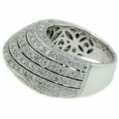 14kt white gold pave diamond ring