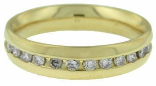 18kt yellow gold man's diamond wedding band